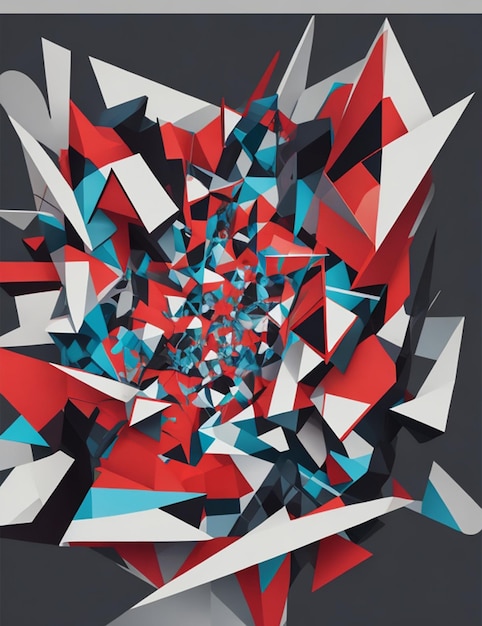 geometric shapes abstract brushstrokes and unusual textures Generated Ai