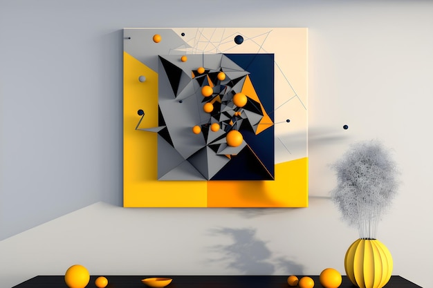 geometric shapes background 3d render