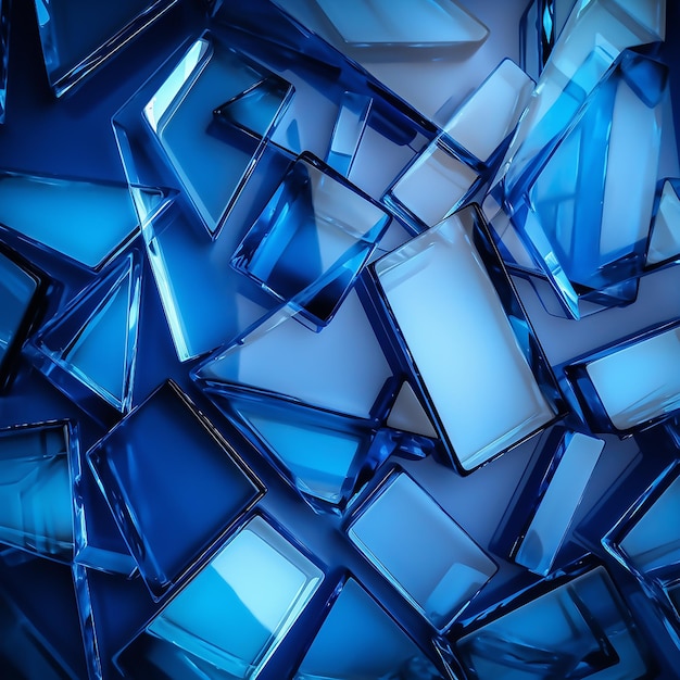 geometric shapes blue background