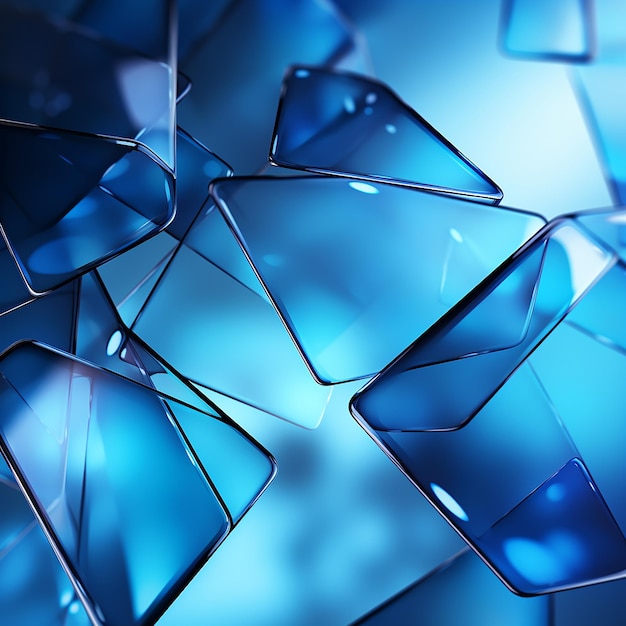 Photo geometric shapes blue background