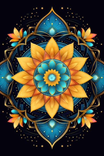 Geometric shapes and colors form a mandala for balance and harmony Generative AI