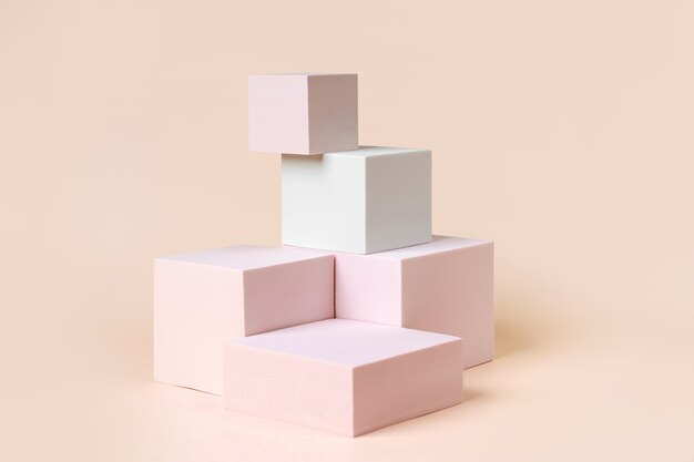 Geometric shapes podium for product display