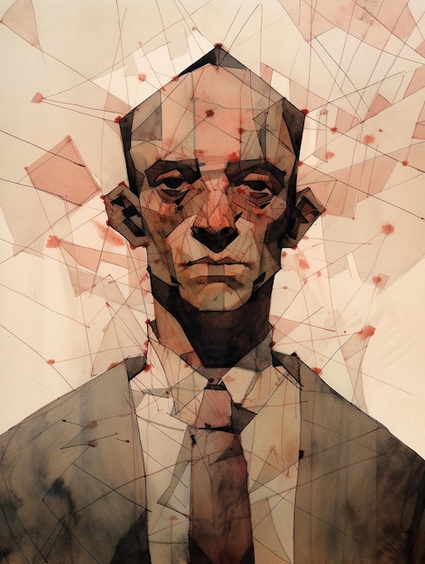 Geometric shapes portrait of man