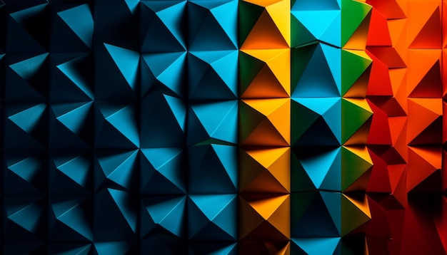 Le forme geometriche dai colori vivaci creano un mosaico astratto generato dall'intelligenza artificiale