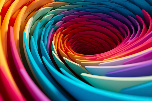 Геометрический спиральный рисунок в ярких и энергичных цветах Профессиональный эксперимент по оценке цвета