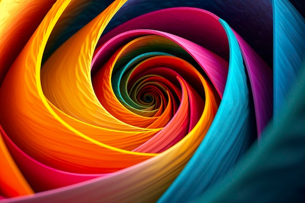 Geometric Spiral Pattern in Vibrant and Energetic Colors A Professional Color Grading Experiment AI Generative