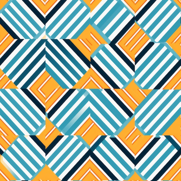 Geometric Stripes Pattern Light Navy And Light Amber Decoinspired Design