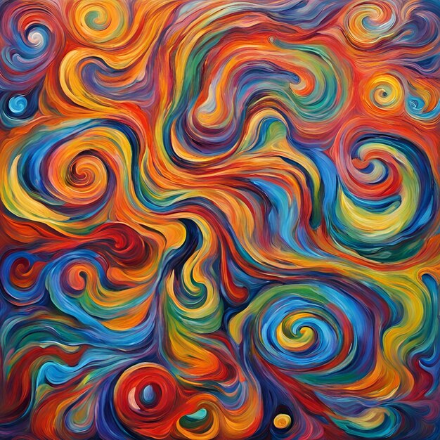 Geometric swirls in scope colors