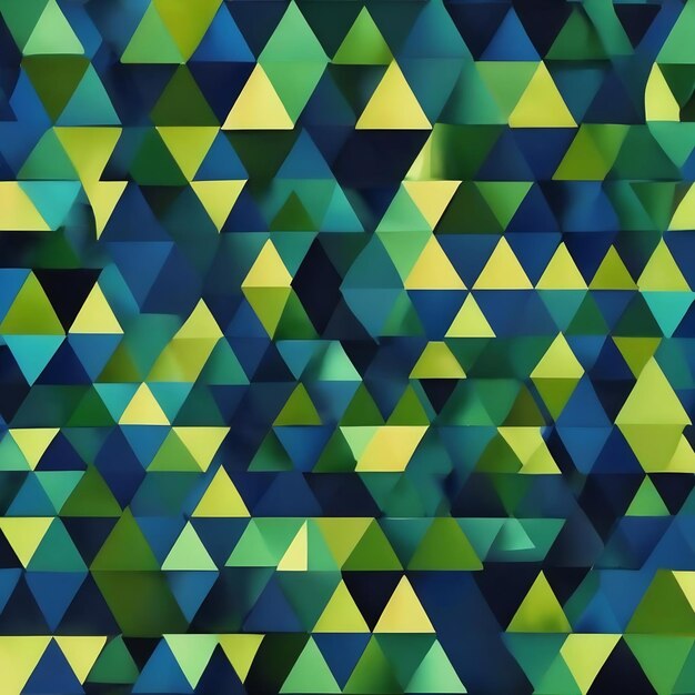 Geometric triangle pattern in dark blue and green