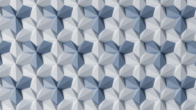 Geometric Triangle Patterns White and Blue Modern Tech Aesthetics Background 3D render