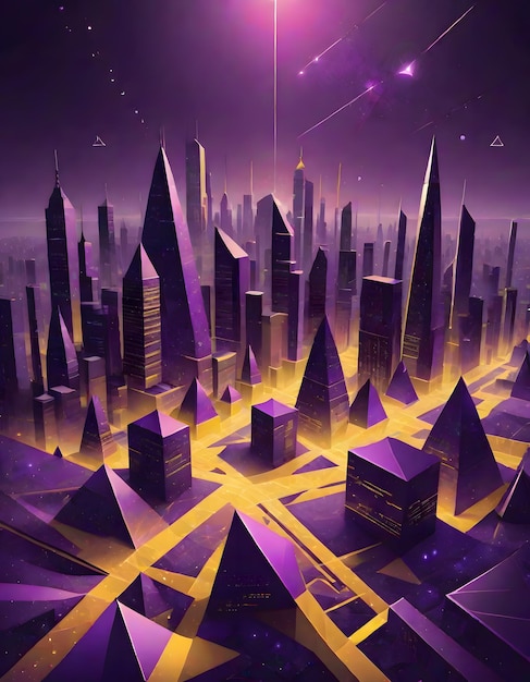 Geometric Triangles Cityscape Generative AI