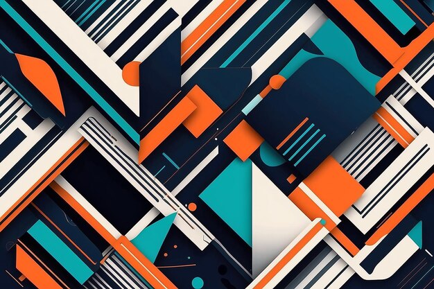 Geometric vector design with simple striped shapes on the background Abstract pattern graphics with geometrical elements