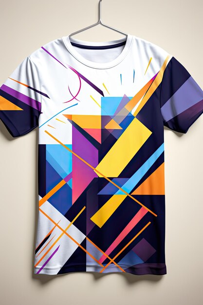 Photo geometric vibes modern geometric shapes and patterns for a sleek look professional tshirt design vector