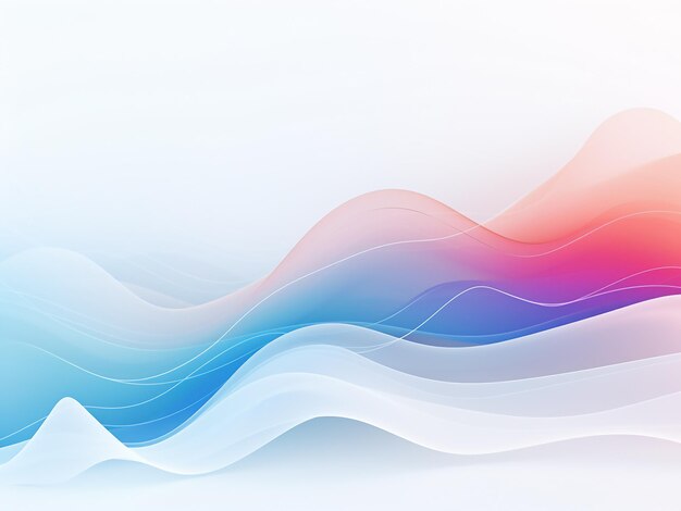 Photo geometric waves seamlessly blending into white background ai generation