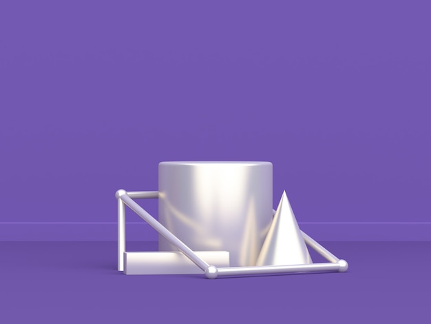 Gruppo di forma geometrica bianca imposta minimal astratta viola-viola