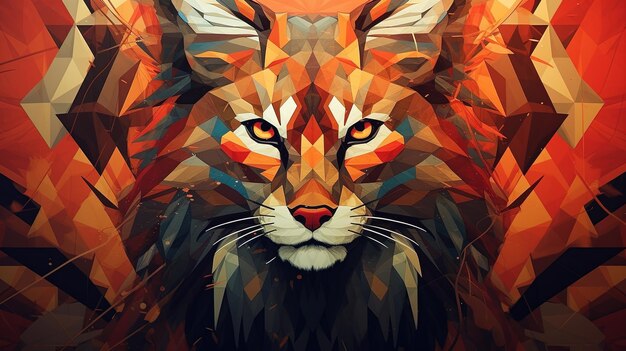 Geometric wildlife digital art illustration