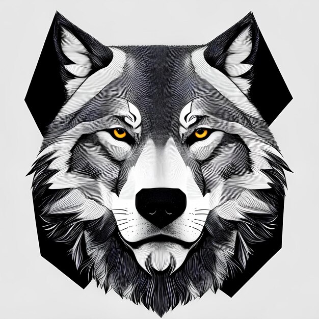 Geometric wolf logo design