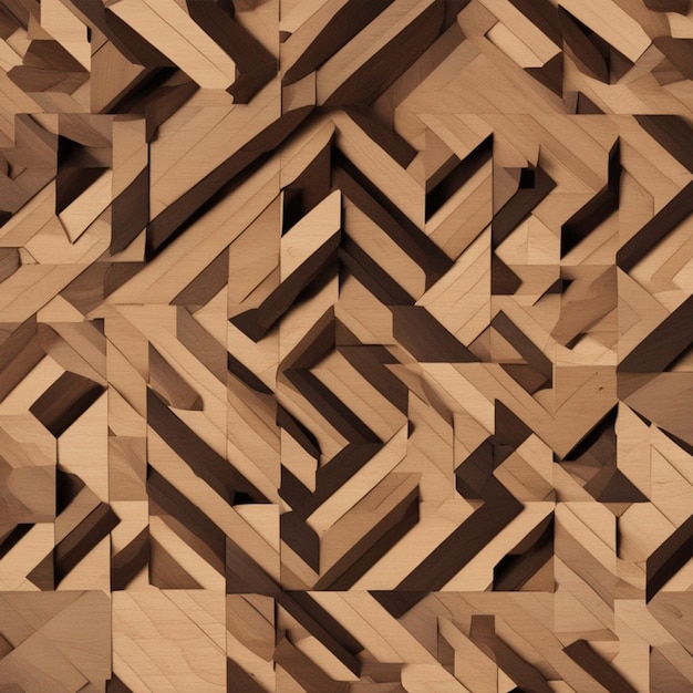 Geometric wooden design background with an ai generator