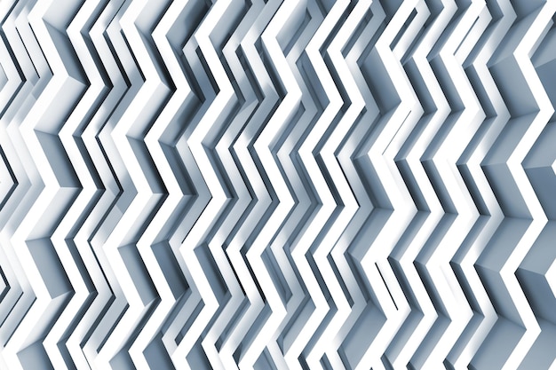 Geometric zig zag pattern background 3D rendering