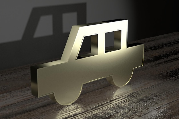 Photo geometrical passenger car shape on wooden desks