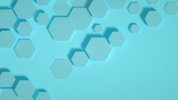 Geometrie zeshoek achtergrond. 3D-afbeelding, 3D-rendering.