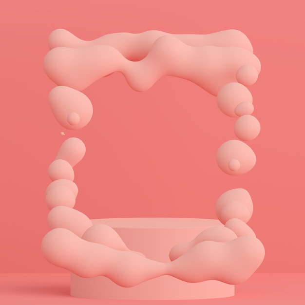 geometrisch gevormd frame voor productvertoning en presentatie gemaakt in 3D