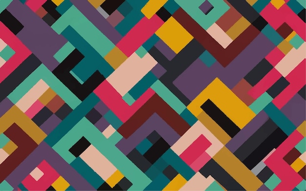 Geometrisch patroon Artwork Retro kleuren