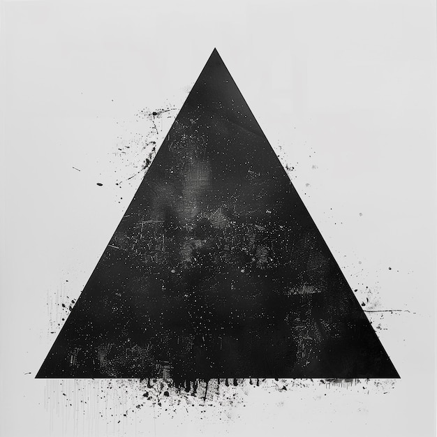 Foto geometrisch patroon van een zwarte driehoek op een witte achtergrond