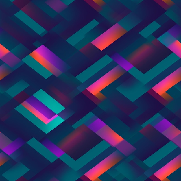 Geometrisch pixelpatroon Achtergrond Stralend neonpatroon Symmetrisch ontwerp Gevulde mozaïekpatroon