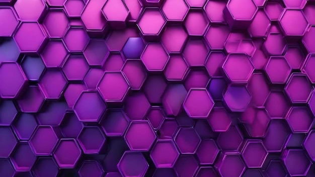 Geometrische achtergrond met paarse zeshoeken en honingraatstructuur