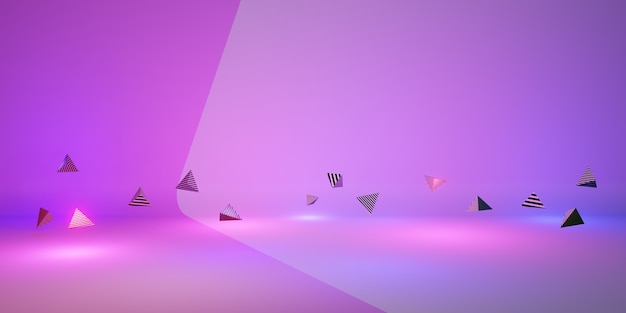 Geometrische achtergrond roze sprankelende licht zoete kleur achtergrond 3d illustratie