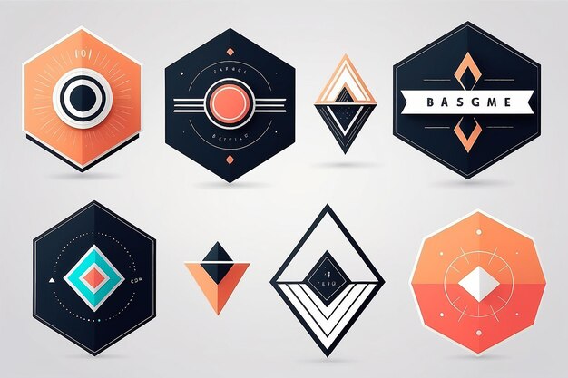 Foto geometrische badges set trendy minimal design eps10 vector