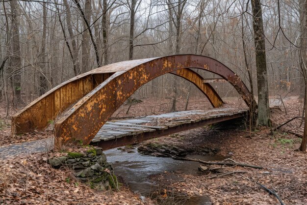 Geometrische boog roestige brug isometrische genereren AI