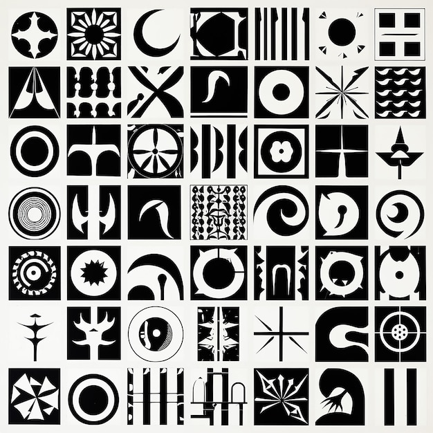 Foto geometrische elegantie abstracte patronen van bauhaus tot doodle