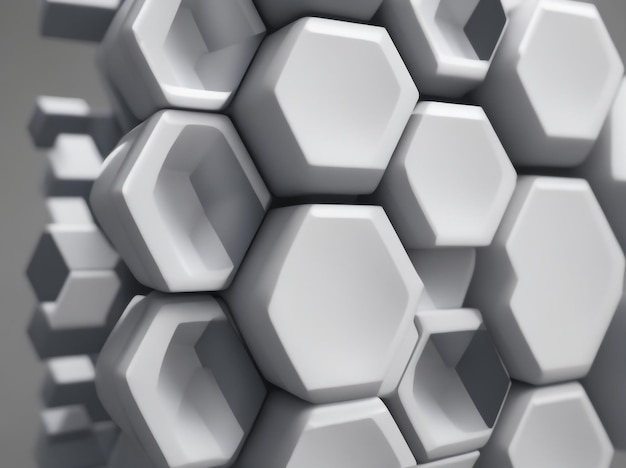Geometrische elegantie grijze zeshoeken moderne achtergrond 3d weergegeven illustratie