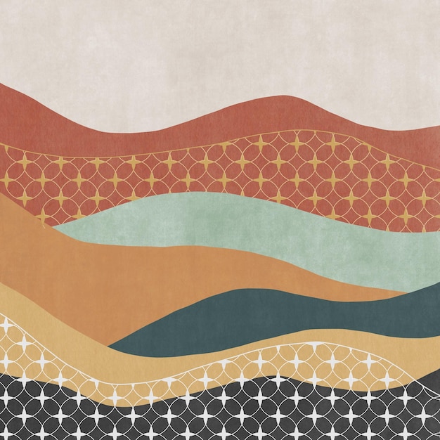 Geometrische golfpatroon als achtergrond, abstracte berg, eenvoudige stijl hangende foto