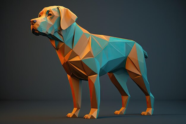 Geometrische labrador hond oranje wintertaling realistische High Detail