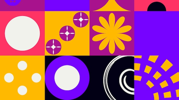 Geometrische ontwerp achtergrond koele abstracte vorm composities met paarse zwarte en oranje kleur