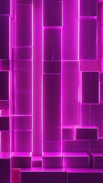 Geometrische paarse neon 3D kubusvormige achtergrond