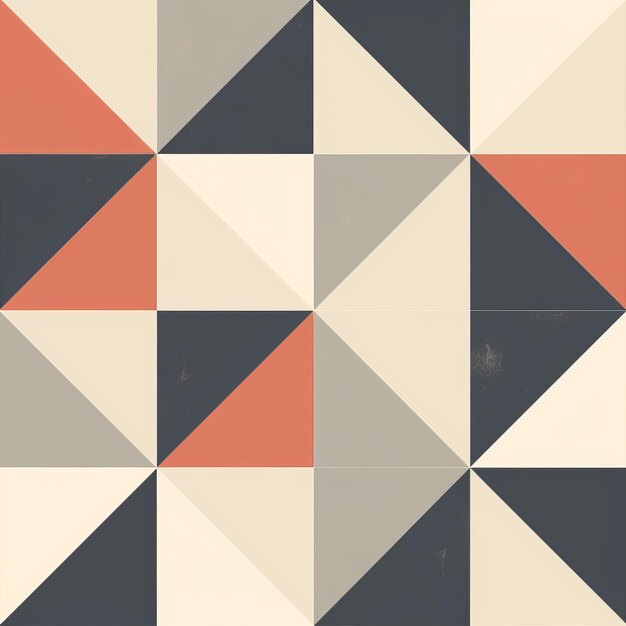 Geometrische tegels in vintage poster stijl zwart grijs en oranje