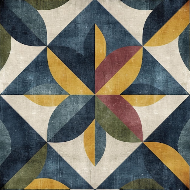 Geometrische vintage textuur kunstpatroon monogram achtergrond behang tapijt