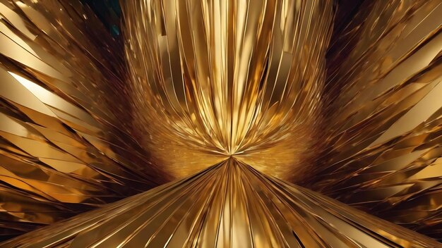 Geometry abstract stereo art and the golden background the fashion of modern art wall