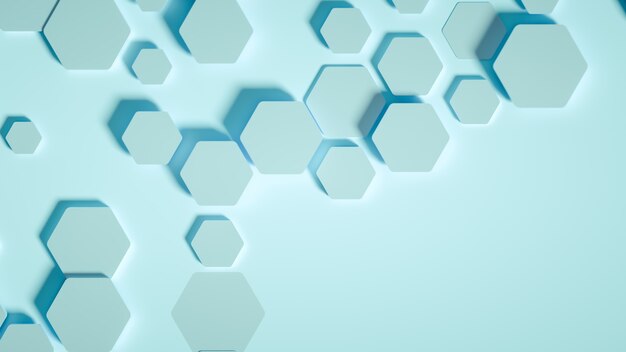 Geometry hexagon background. 3d illustration, 3d rendering.