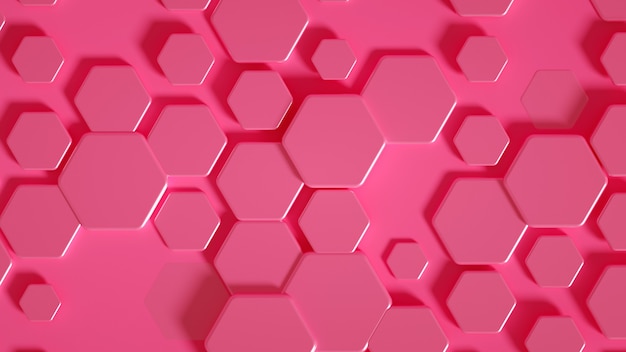 Geometry hexagon background. 3d illustration, 3d rendering.