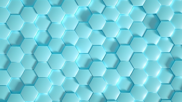 Geometry hexagon background. 3d illustration, 3d rendering.