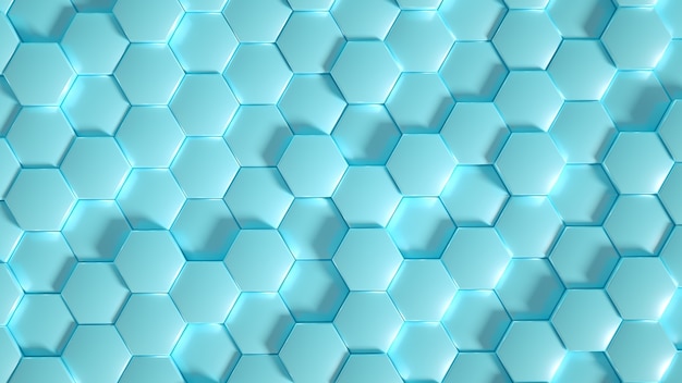 Geometry hexagon background. 3d illustration, 3d rendering.