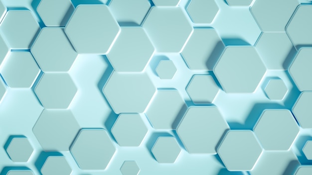 Geometry hexagon background. 3d illustration, 3d rendering.