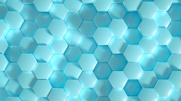 Geometry hexagon background. 3d illustration, 3d rendering.