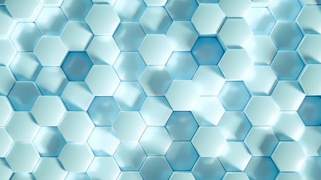 Geometry hexagon background. 3d illustration, 3d rendering.