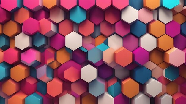 Geometry hexagon background 3d illustration 3d rendering